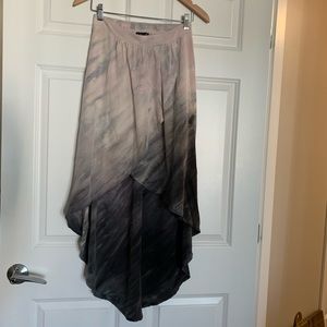 Anthropologie silk ombré tie dye high-low skirt